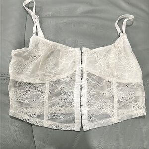 White Lace Bustier Top